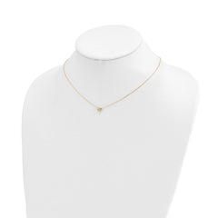 14k Yellow Gold Dainty Heart Pendant Chain Necklace, 16.5 inches