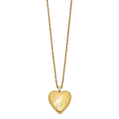 Jewelry Affairs 14k Yellow Gold Filled Engraved Heart Locket Chain Necklace, 18 Inch - JewelryAffairs