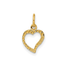 Jewelry Affairs 14K Yellow Gold Heart Pendant Charm, High Polished, 16x9mm - JewelryAffairs