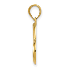 14K Yellow Gold Open Heart Pendant, Dangle Style, 25x19mm