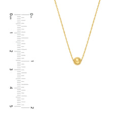 14k Yellow Gold Polished Puffy Ball Bead Slider Pendant Necklace