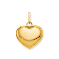 Jewelry Affairs 14K Yellow Gold Puffed Heart Pendant, 16x12mm - JewelryAffairs