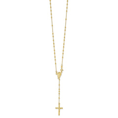 Jewelry Affairs Sterling Silver Gold Plated Religious Rosary Cross Necklace, 18 inch - JewelryAffairs