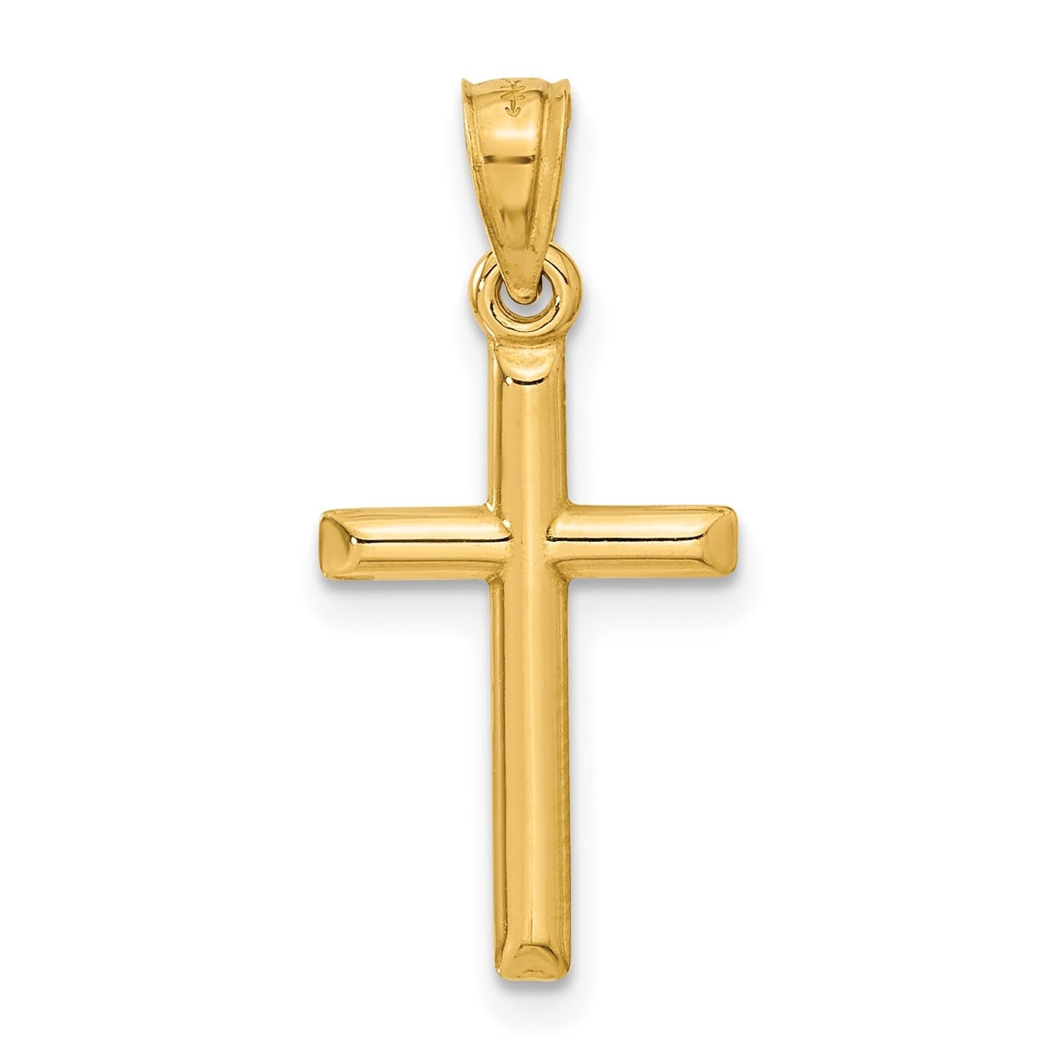 Jewelry Affairs Yellow Gold Cross Pendant Charm, High Polished Finish, 25x12mm (Yellow Gold) - JewelryAffairs