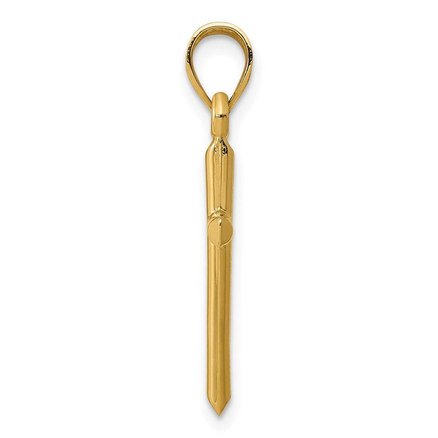Jewelry Affairs Yellow Gold Cross Pendant Charm, High Polished Finish, 25x12mm (Yellow Gold) - JewelryAffairs