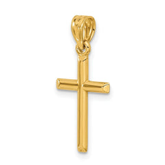 Jewelry Affairs Yellow Gold Cross Pendant Charm, High Polished Finish, 25x12mm (Yellow Gold) - JewelryAffairs