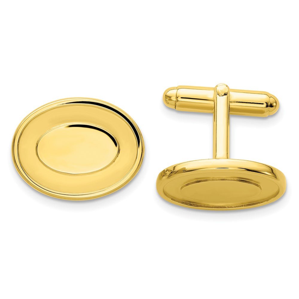 Kelly Waters Gold - plated Oval with Engravable Area Cuff Links - JewelryAffairs
