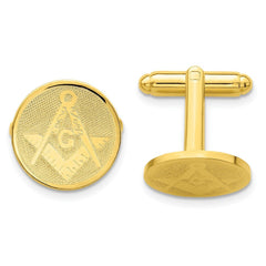 Kelly Waters Gold - plated Round Masonic Cuff Links - JewelryAffairs