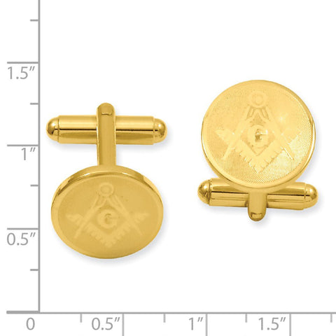 Kelly Waters Gold-plated Round Masonic Cuff Links