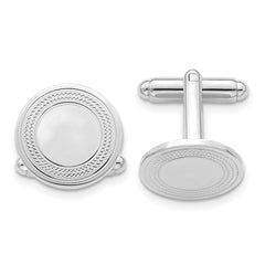Kelly Waters Rhodium - plated Round with Inside Ring Cuff Links - JewelryAffairs