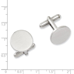 Kelly Waters Rhodium - plated Satin Round Engravable Cuff Links - JewelryAffairs