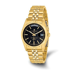 Mens Charles Hubert IP-plated Black Dial Watch