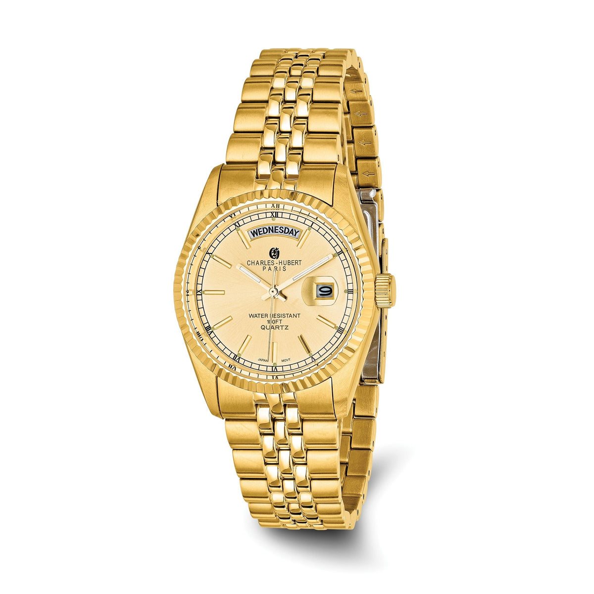 Mens Charles Hubert IP-plated Champagne Dial Watch