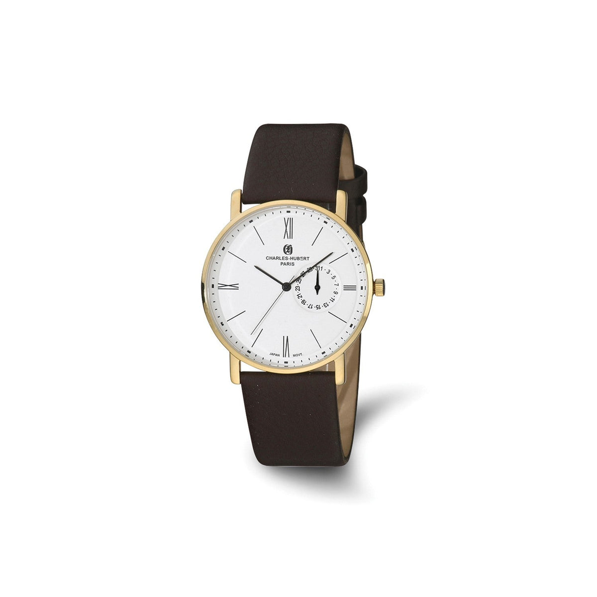 Mens Charles Hubert Stainless Steel White Dial Dress Watch