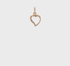 14K Yellow Gold Heart Pendant Charm, High Polished, 16x9mm