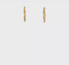 14K Yellow Gold Heart Design Hoop Earrings, 16mm x 13mm
