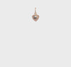 14K Real Gold Puffed Heart Charm Pendant, 11x6mm