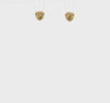 14K Real Gold Heart Shaped Post Stud Earrings, 6mm