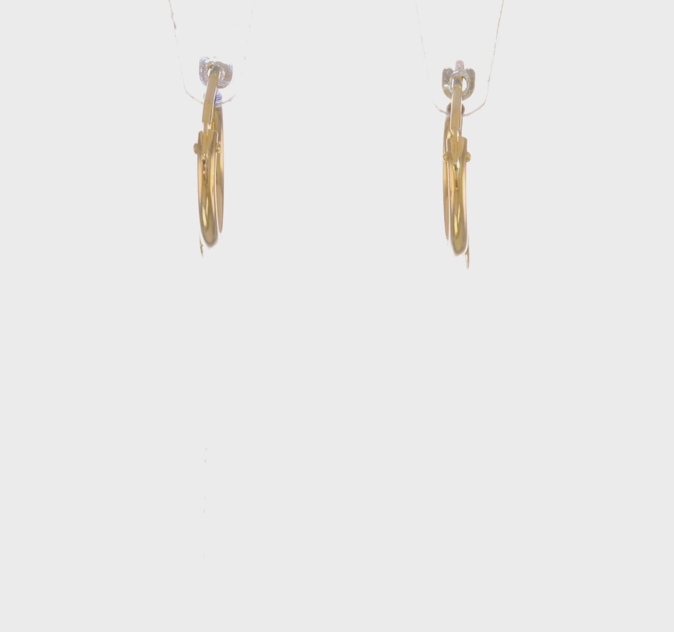 14k Yellow Gold Heart Hoop Earrings, 9mm x 9mm, Small Dainty Design