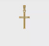 14k White Gold Shiny Round Tube Cross Pendant