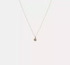 14K Yellow Gold CZ Solitaire Pendant Necklace, 18"
