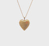 14k Yellow Gold Filled Heart Locket Necklace with I Love You Engraving, 20mm, Red Flower, 18 Inches