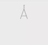 14K White Gold Diamond Letter Initial Pendant, 19x11mm