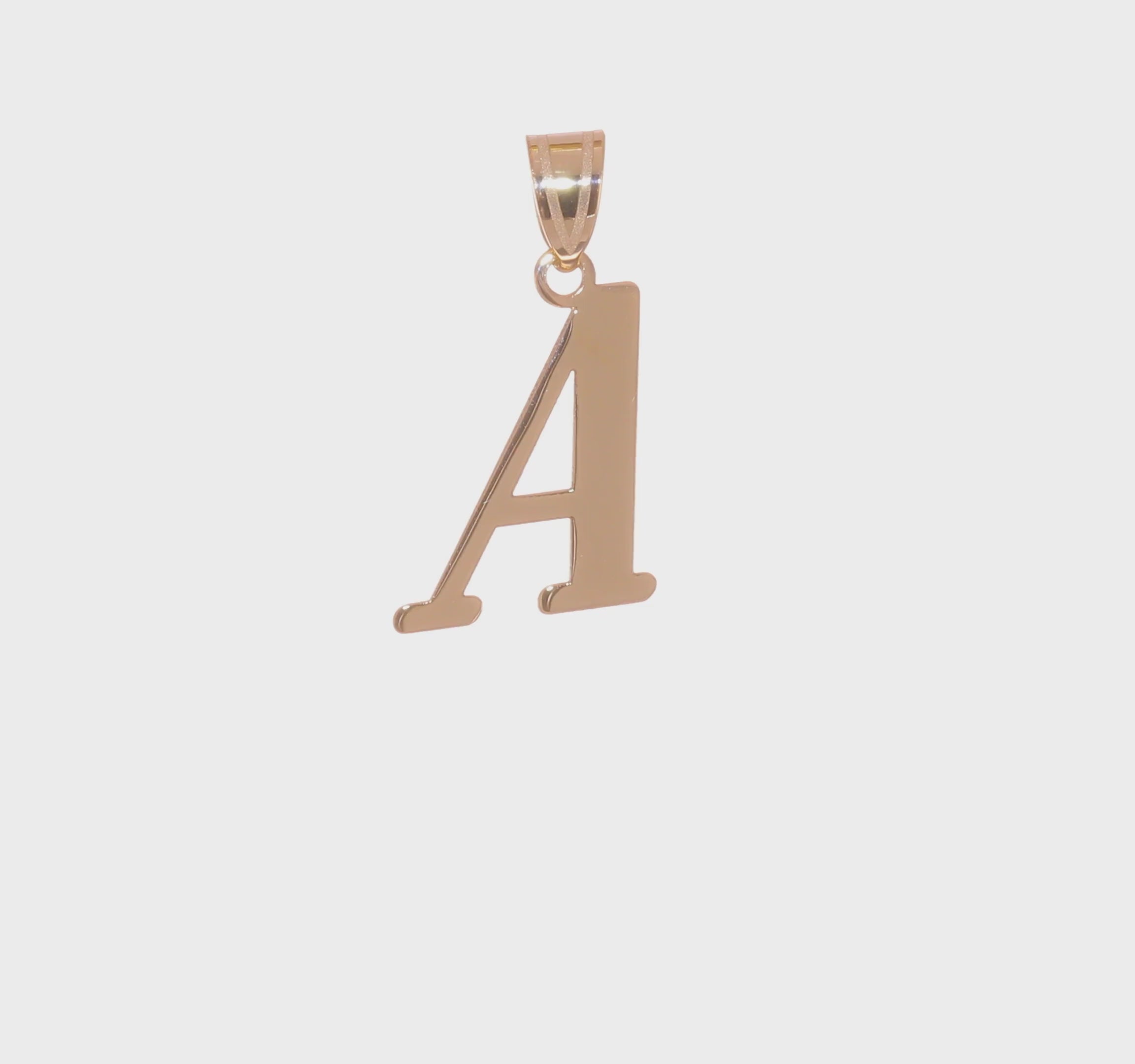 14k Yellow Gold Capital Font Letter Initial Pendant, 17x14mm