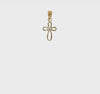 10k Real Yellow Gold Small CZ Cross Pendant 20mm Length