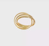 14K Yellow Solid Gold Trinity Rolling Ring