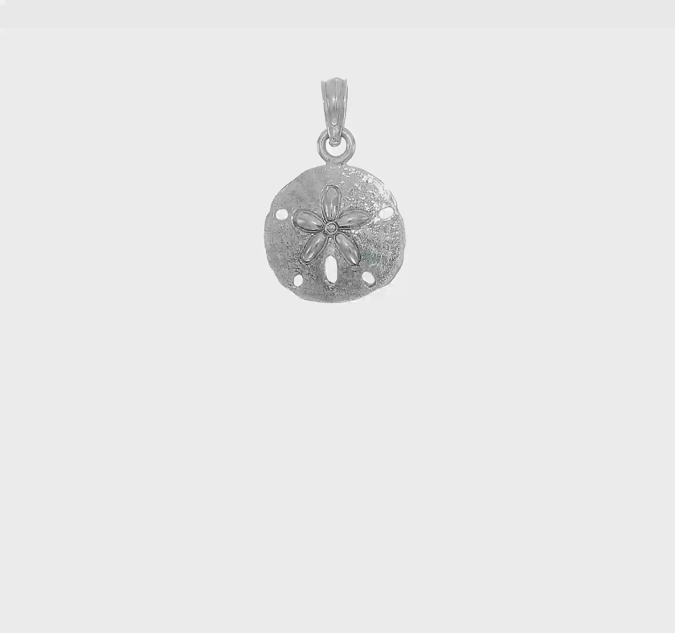 Sand Dollar Pendant, Real Gold, 12mm, Jewelry Accessory
