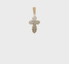 14K Yellow Gold Russian Eastern Orthodox Cross Crucifix Pendant Charm, 12x8mm