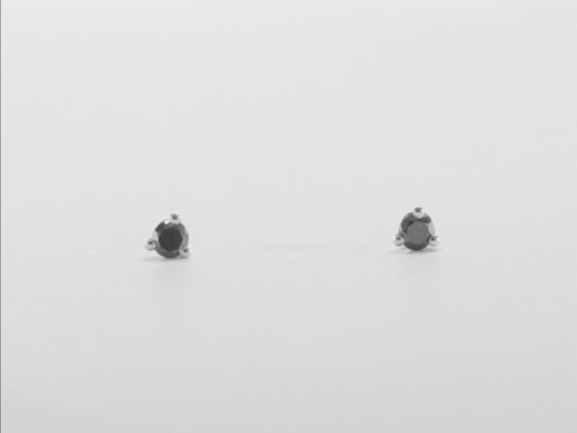 14k Real Gold .25ct Black Diamond Stud Earrings
