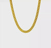 14k Yellow Gold Miami Cuban Link Chain Necklace, Width 11mm