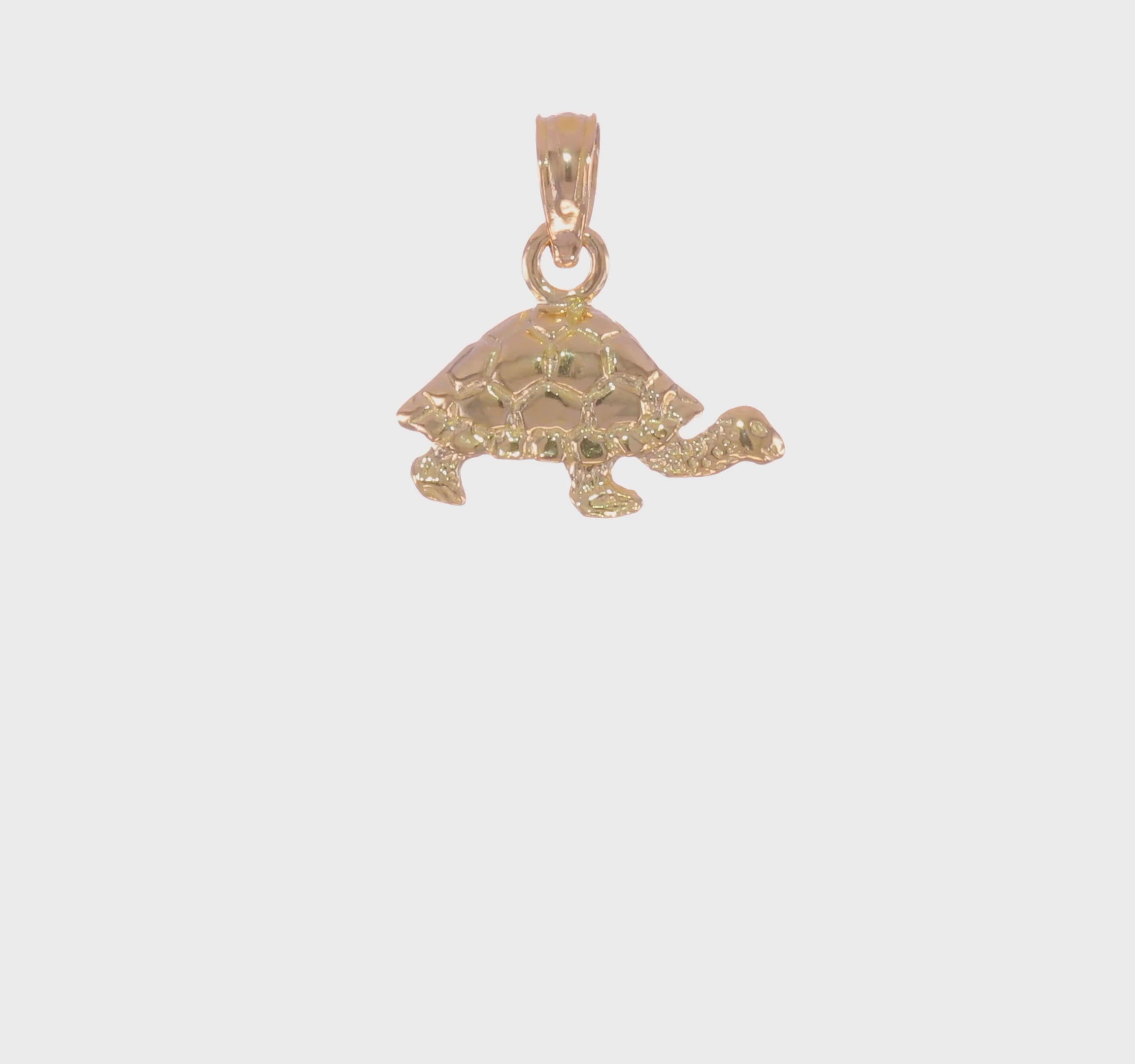 14k Yellow Gold Turtle Charm Pendant,16x13mm