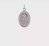 Sterling Silver Rhodium-plated Saint Christopher Pendant, 22x10mm