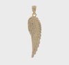 14K Yellow Gold Angel Wing Pendant, 32mm