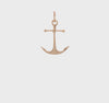 14K Yellow Gold Anchor Pendant Charm, 3D Design, 19x15mm
