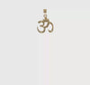 14k Yellow Gold Polished Om Symbol Pendant, 0.5 Inch Diameter