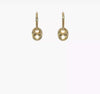 14K Yellow Gold Diamond-cut Mariner Hoop Earrings, 21x9mm