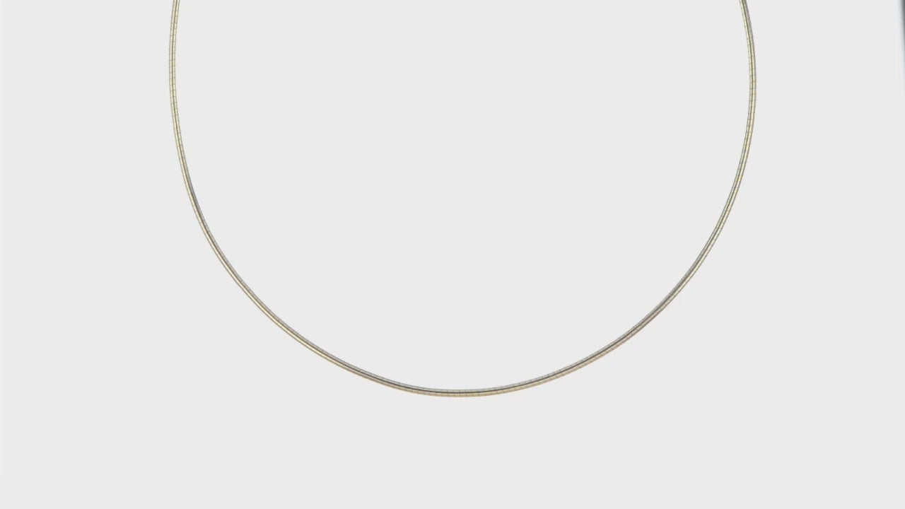 14k Yellow Gold Omega Chain Chocker Necklace, 2mm
