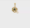 10k Yellow Gold Football Helmet Pendant, 20x13mm