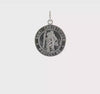 Sterling Silver Rhodium Plated Saint Christopher Medal Pendant, 21x15mm