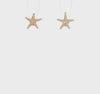 14k Real Solid Gold Starfish Stud Earrings, 11mm