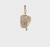14K Yellow Gold Baseball Glove Bat Ball Pendant, 17x12mm