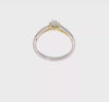 14k White and Yellow Real Gold 1/10 carat Round Diamond Promise Engagement Ring