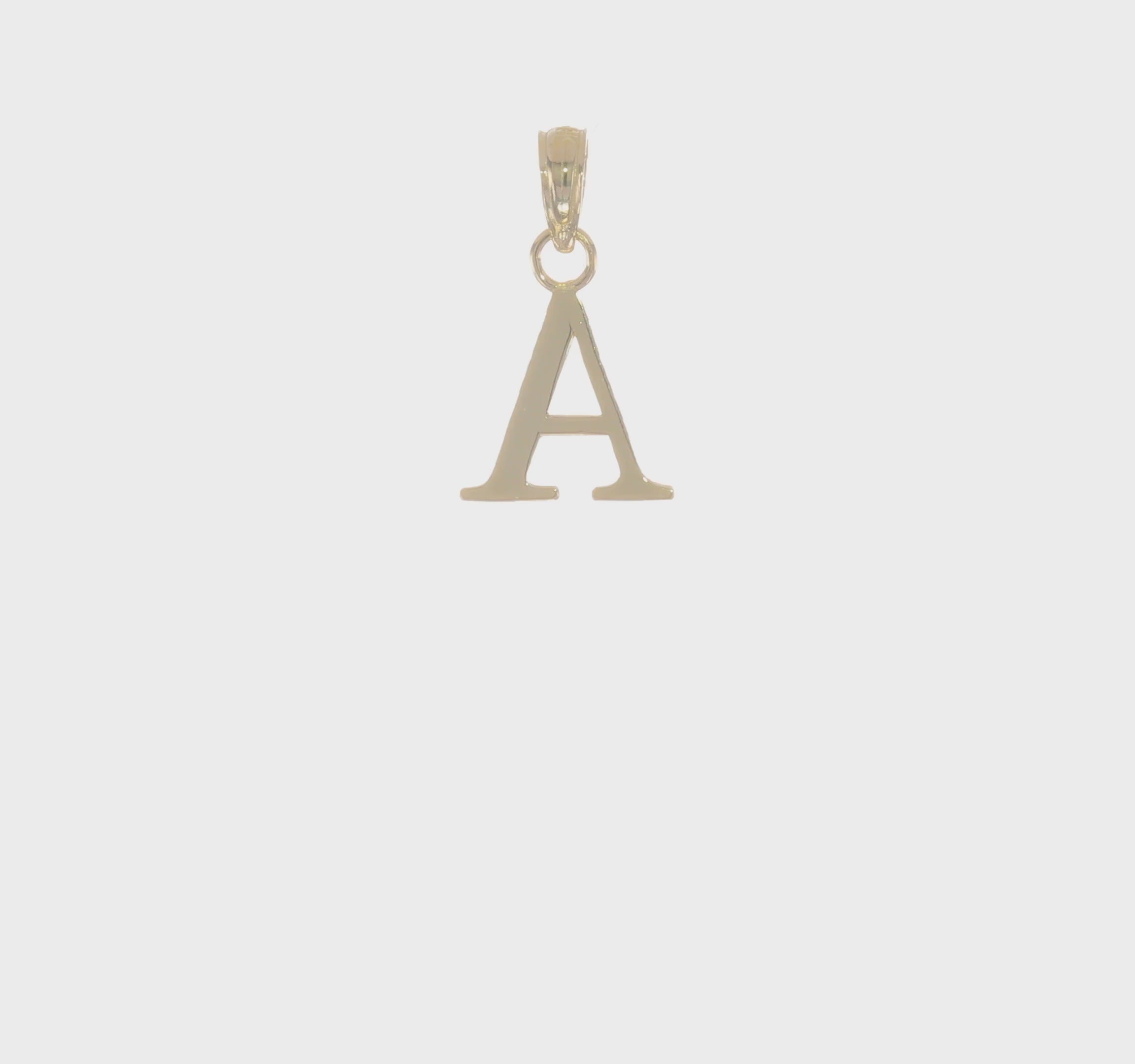 10K Yellow Gold Letter Initial Pendant, Block Font, 13x10mm