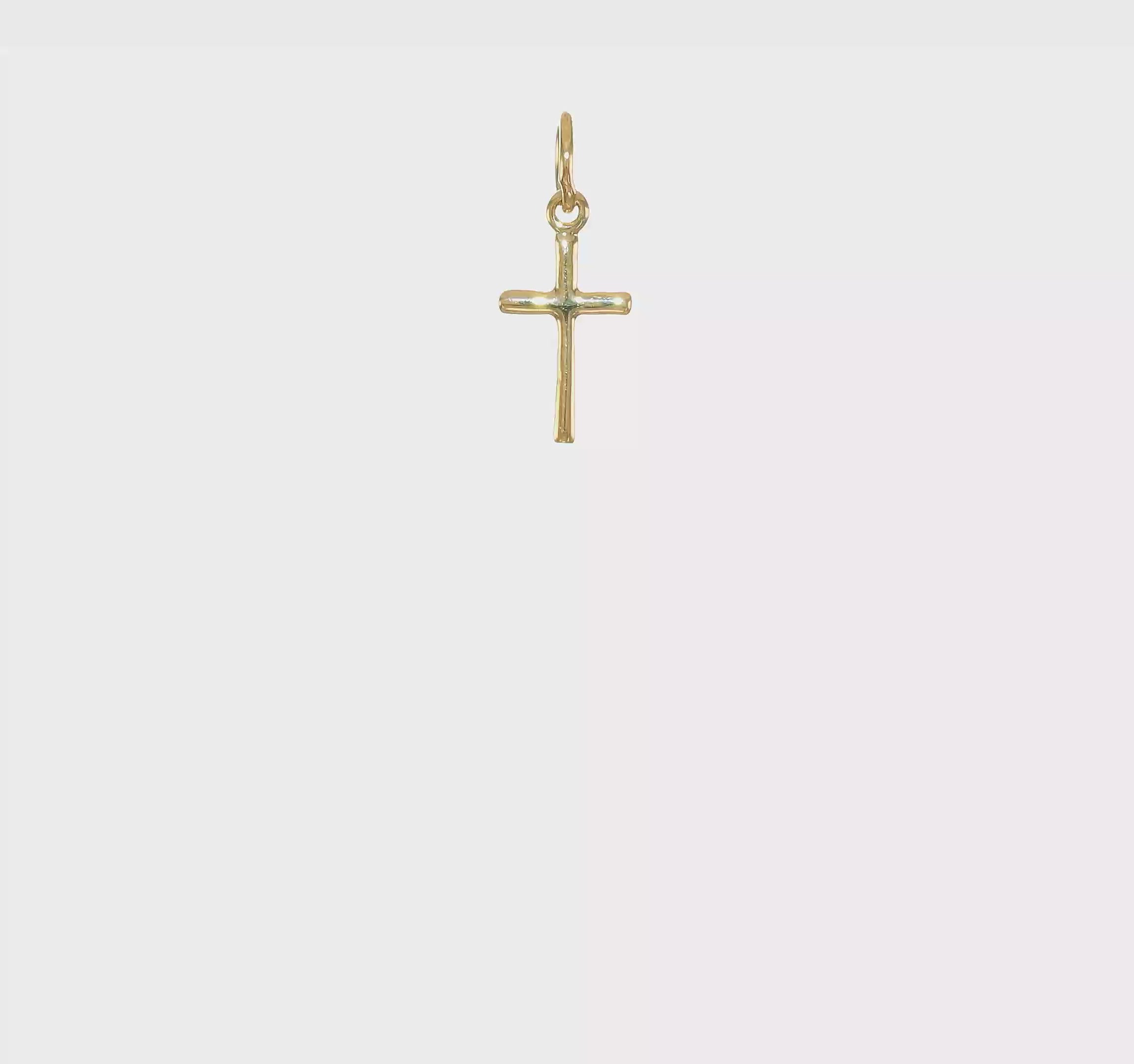 14K Yellow Gold Small Cross Charm Pendant, 8x18mm