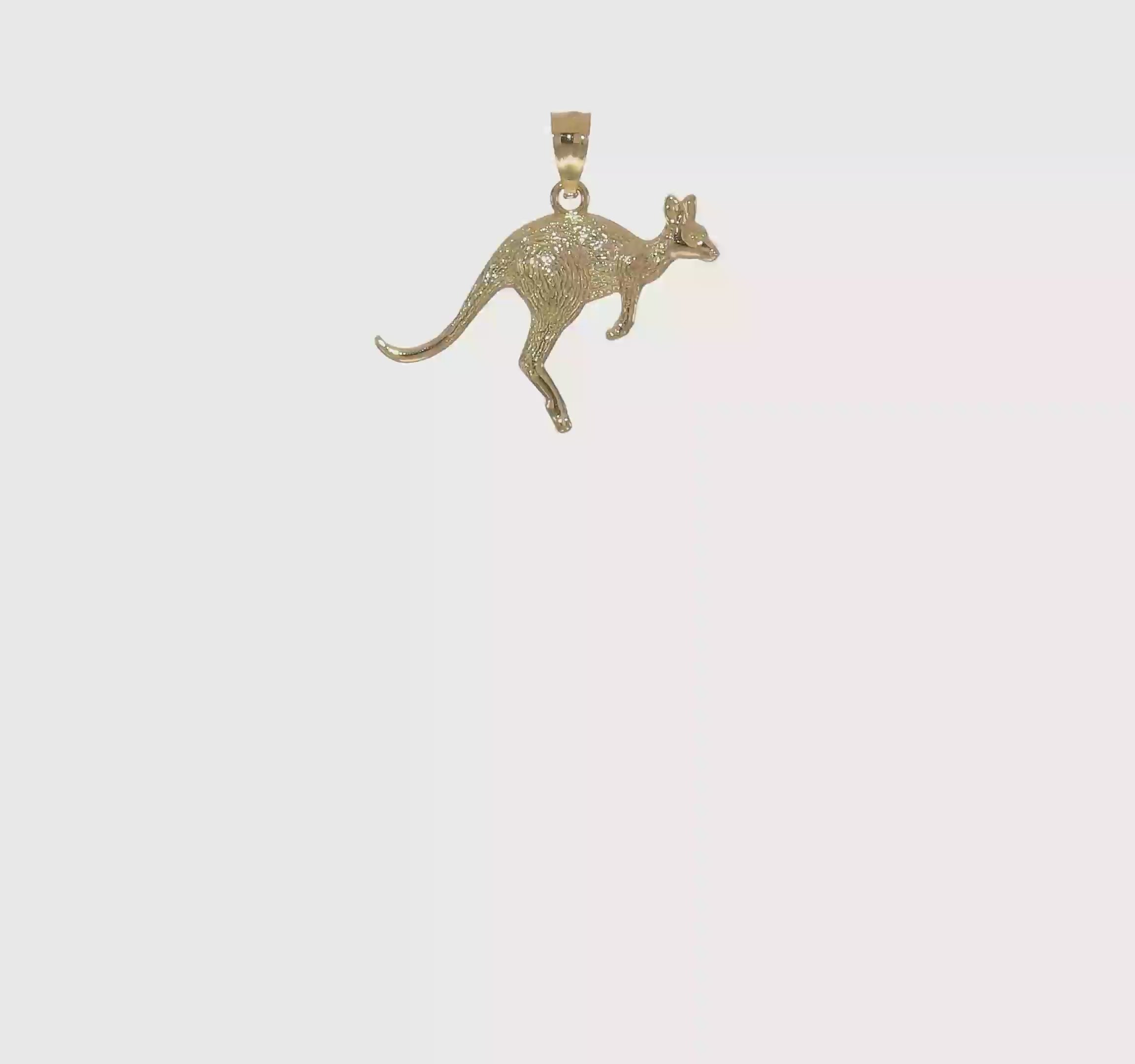 14k Yellow Gold Textured Kangaroo Pendant,17x24mm