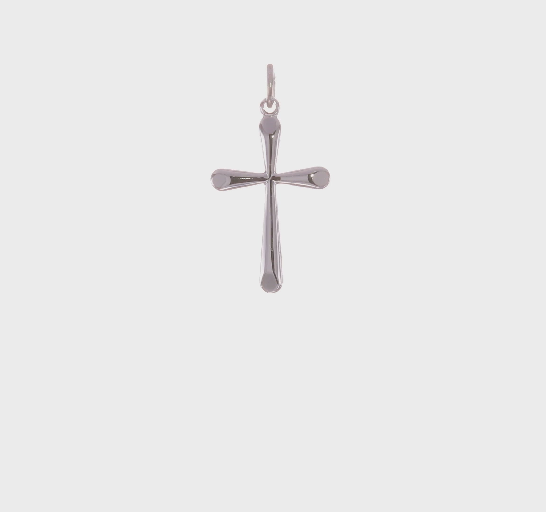 Sterling Silver Religious Cross Pendant Charm, 15x23mm